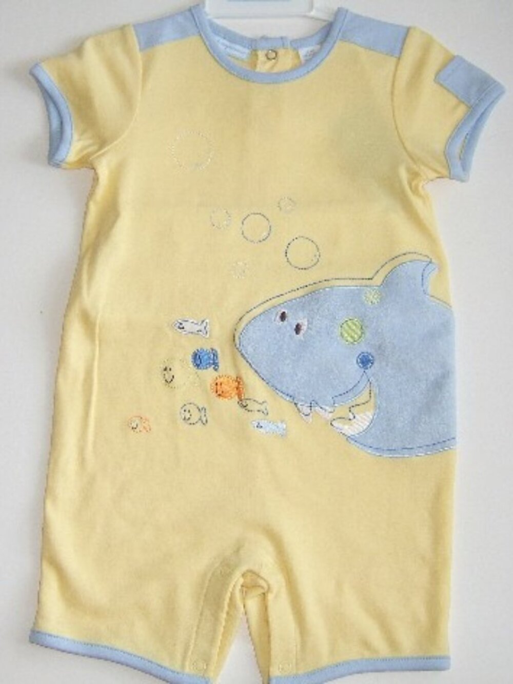 First Impressions - Baby Boys' Yellow Shark Romper